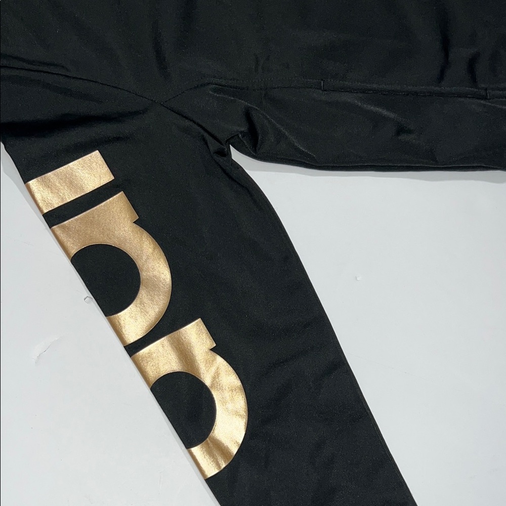 Adidas Black Jacket with Gold Accents Kids size 10/12 - Picture 4 of 9